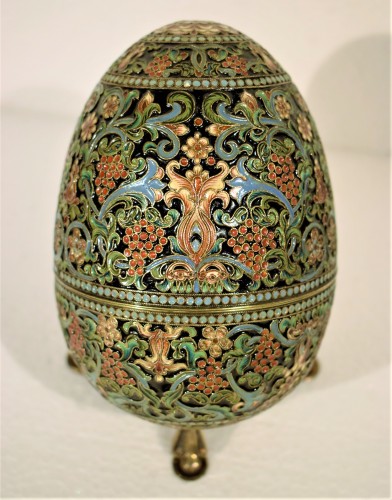 Oeuf Russe d&#039;Argent doré et émail polychromes - 